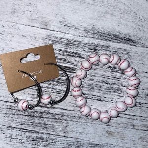 Baseball Earrings & Bracelet